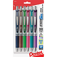 Pentel Liquid Steel Tip Gel Pens (PENBL77BP6M1)