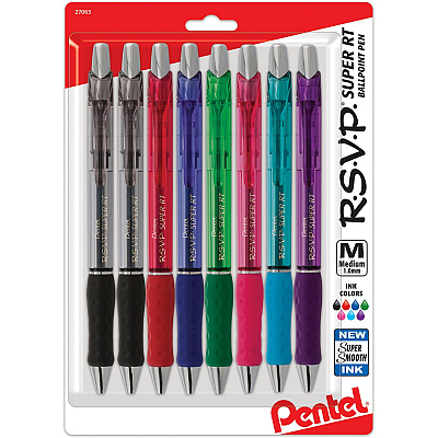 Pentel R.S.V.P. Super RT Retractable Ballpoint Pen (PENBX480BP8M)