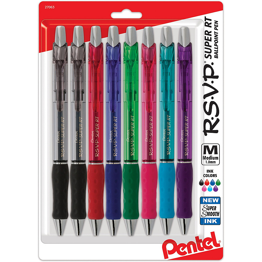 Pentel R.S.V.P. Super RT Retractable Ballpoint Pen (PENBX480BP8M)