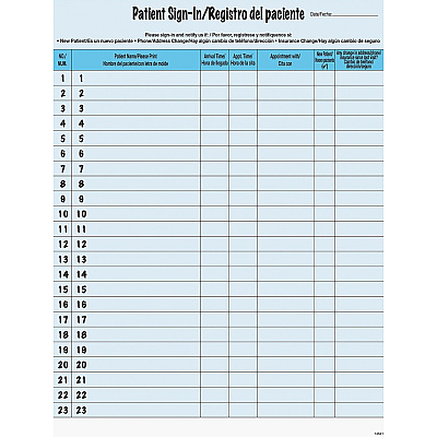 Tabbies Patient Sign-in Label Forms (TAB14541)
