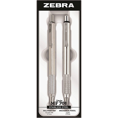 Zebra STEEL 7 Series M/F 701 Mechanical Pencil & Ballpoint Pen Set (ZEB10519)