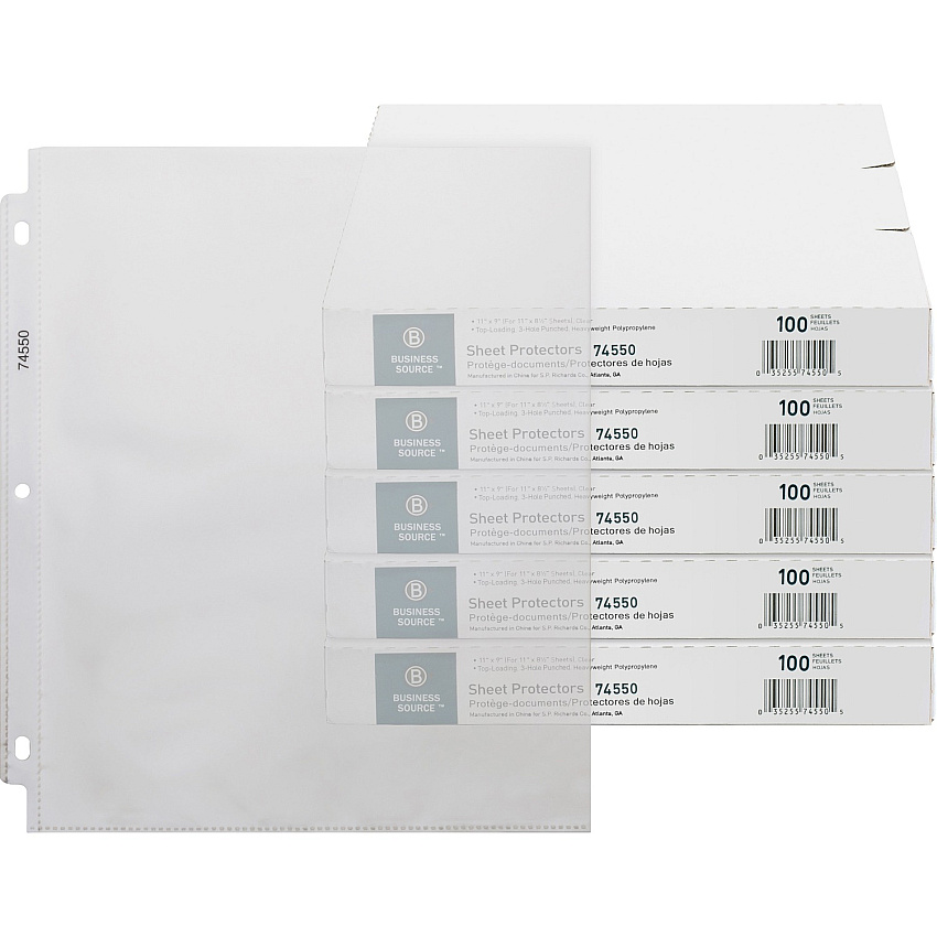 Business Source Top-Loading Poly Sheet Protectors (BSN74550CT)