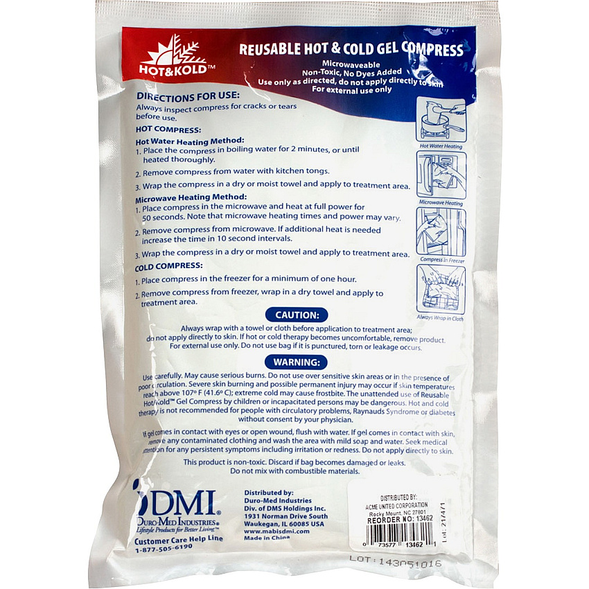 First Aid Only Reusable Hot/Cold Gel Pack (FAO13462)