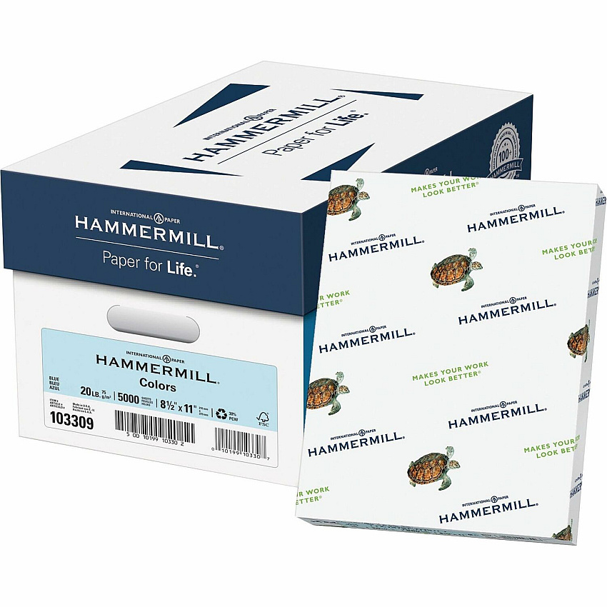 Hammermill Colors Recycled Copy Paper - Blue (HAM103309CT)