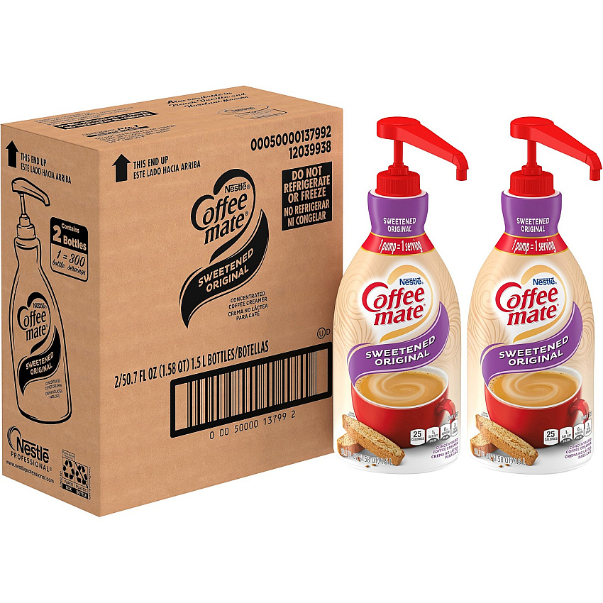 Coffee-mate Coffee-mate Sweetened Original Liquid Creamer Pump Bottle - Gluten-Free (NES13799CT)