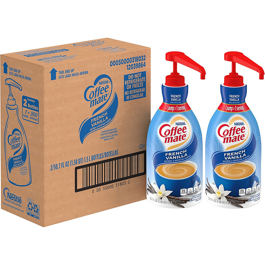 Coffee-mate Coffee-mate French Vanilla Liquid Creamer Pump Bottle - Gluten-Free (NES31803CT)