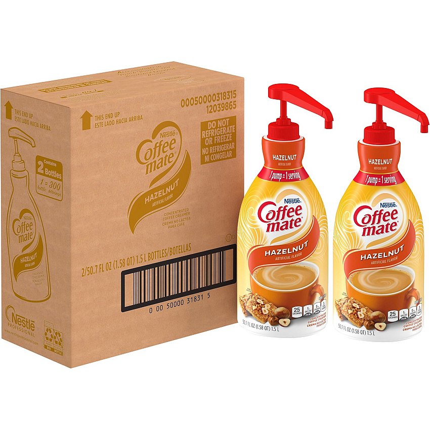 Coffee-mate Coffee-mate Hazelnut Liquid Creamer Pump Bottle - Gluten-Free (NES31831CT)