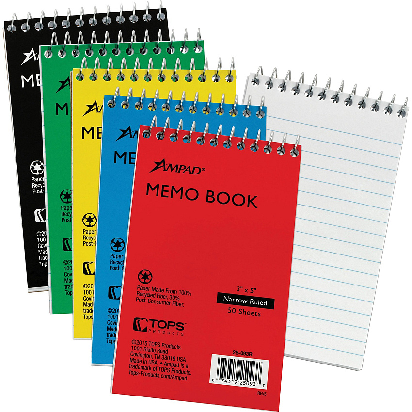 Ampad Topbound Memo Notebooks (TOP25093BD)