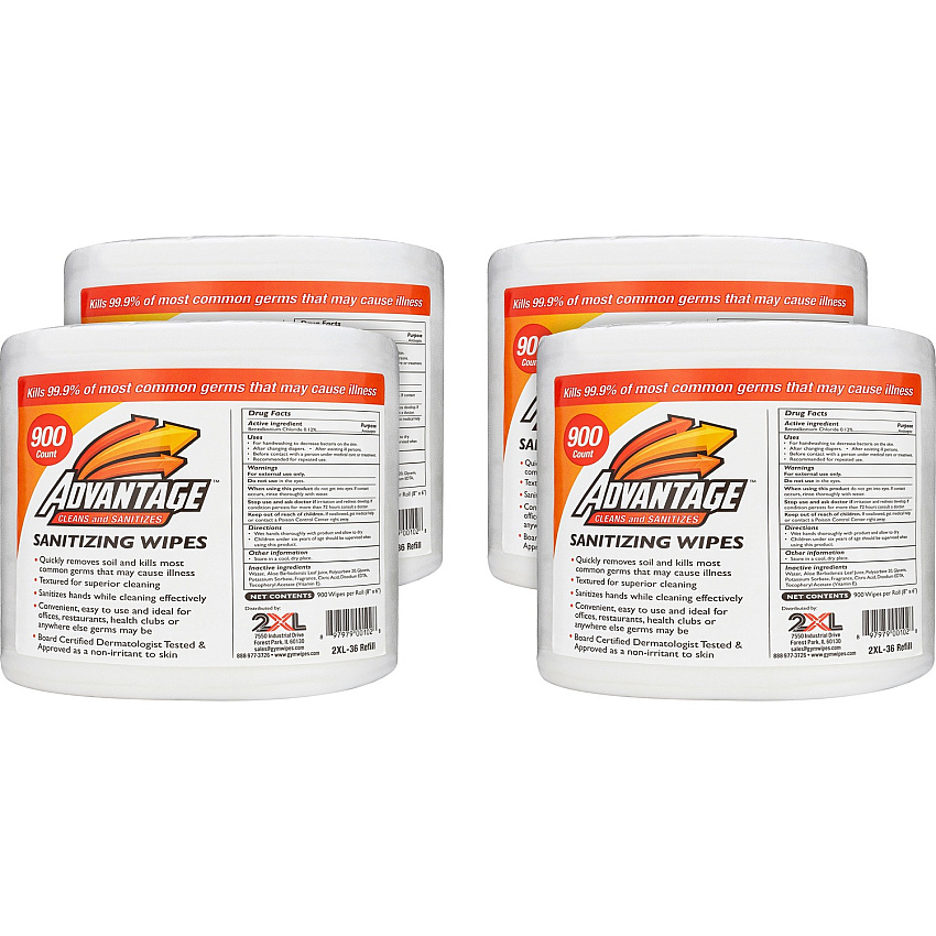 2XL Advantage Sanitizing Wipes (TXLL36CT)