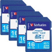 Verbatim Premium 16 GB Class 10/UHS-I (U1) SDHC - 4 Pack (96808BX)