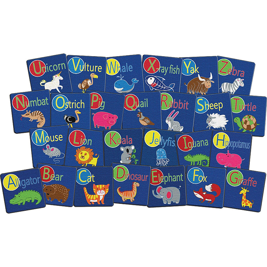 Flagship Carpets Alphabet Animal Seating Squares (FE405STA)