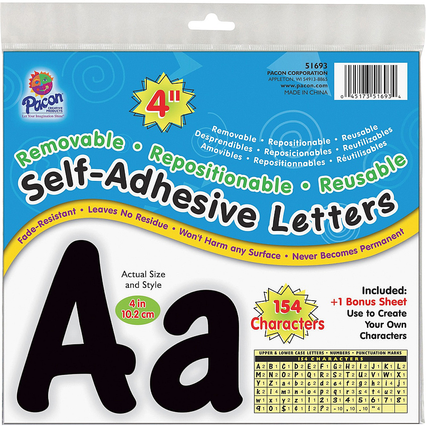 UCreate 154 Character Self-adhesive Letter Set (PAC51693)
