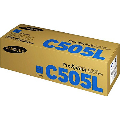 Samsung CLT-C505L (SASSU037A) High Yield Laser Toner Cartridge - Cyan - 1 Each
