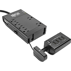 Tripp Lite Protect It! 6-Outlet Surge Protector, 4 USB Ports, 6 ft. Cord, 1080 Joules, Diagnostic LED, Black Housing (TLP66USBR)