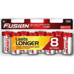 Rayovac Fusion Alkaline D Batteries (8138LTFUSK)