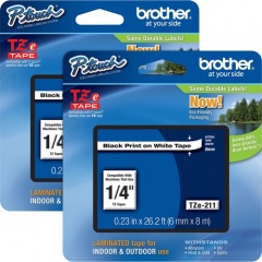 Brother P-touch TZe Laminated Tape Cartridges (TZE211BD)