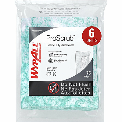 Wypall PowerClean ProScrub Heavy Duty Wet Towels (KCC91367CT)