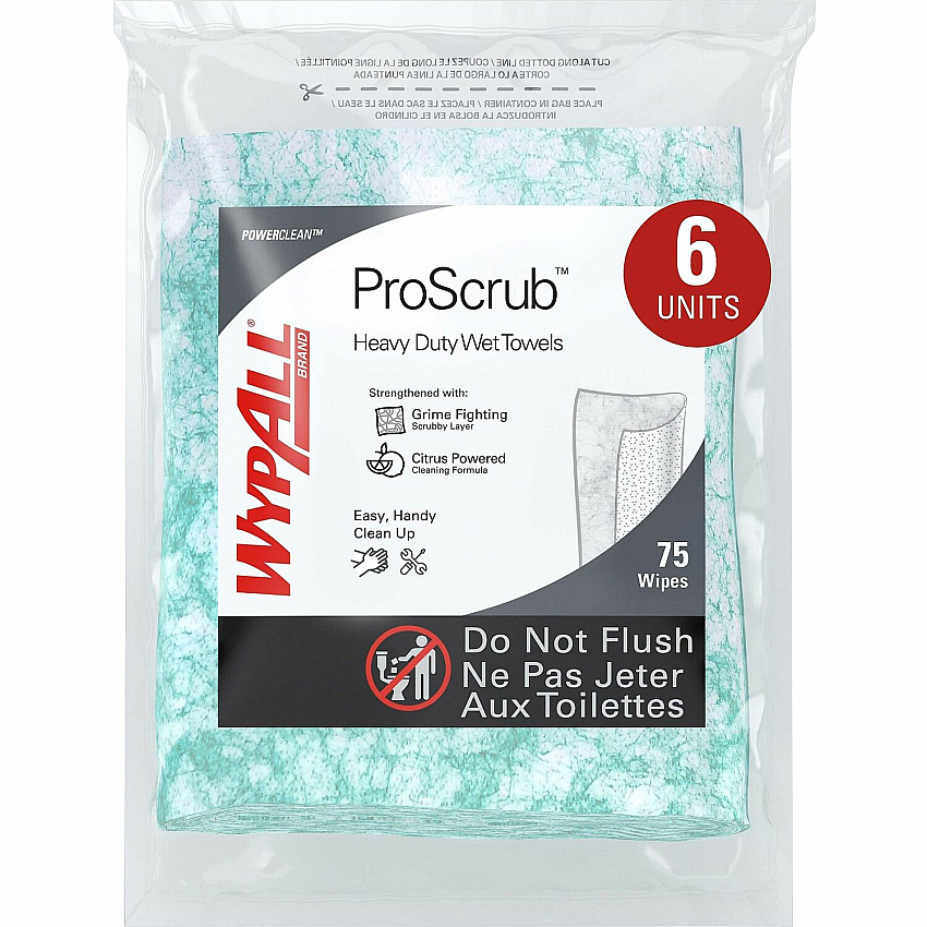 Wypall PowerClean ProScrub Heavy Duty Wet Towels (KCC91367CT)