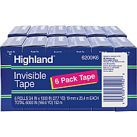 Highland 3/4"W Matte-finish Invisible Tape (MMM6200341000BD)