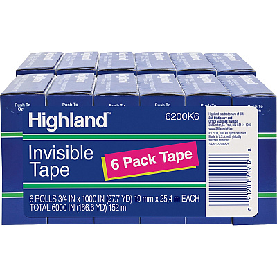 Highland 3/4"W Matte-finish Invisible Tape (MMM6200341000BD)