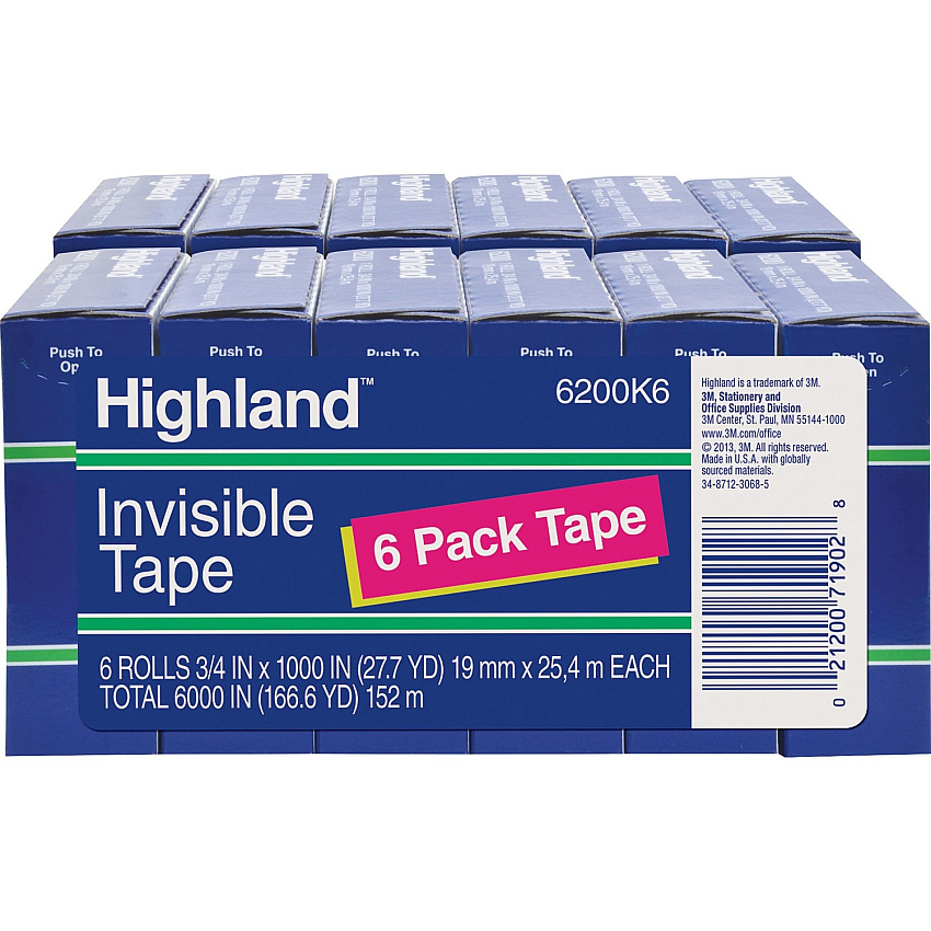 Highland 3/4"W Matte-finish Invisible Tape (MMM6200341000BD)