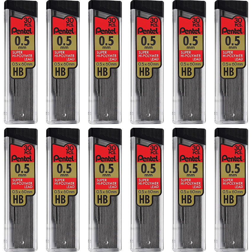 Pentel Super Hi-Polymer Leads (PENC25HBBX)