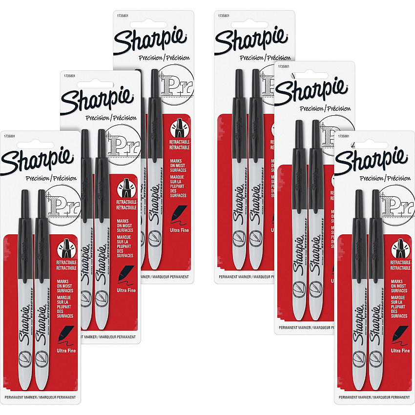 Sharpie Retractable Ultra-Fine Point Permanent Markers (SAN1735801BX)