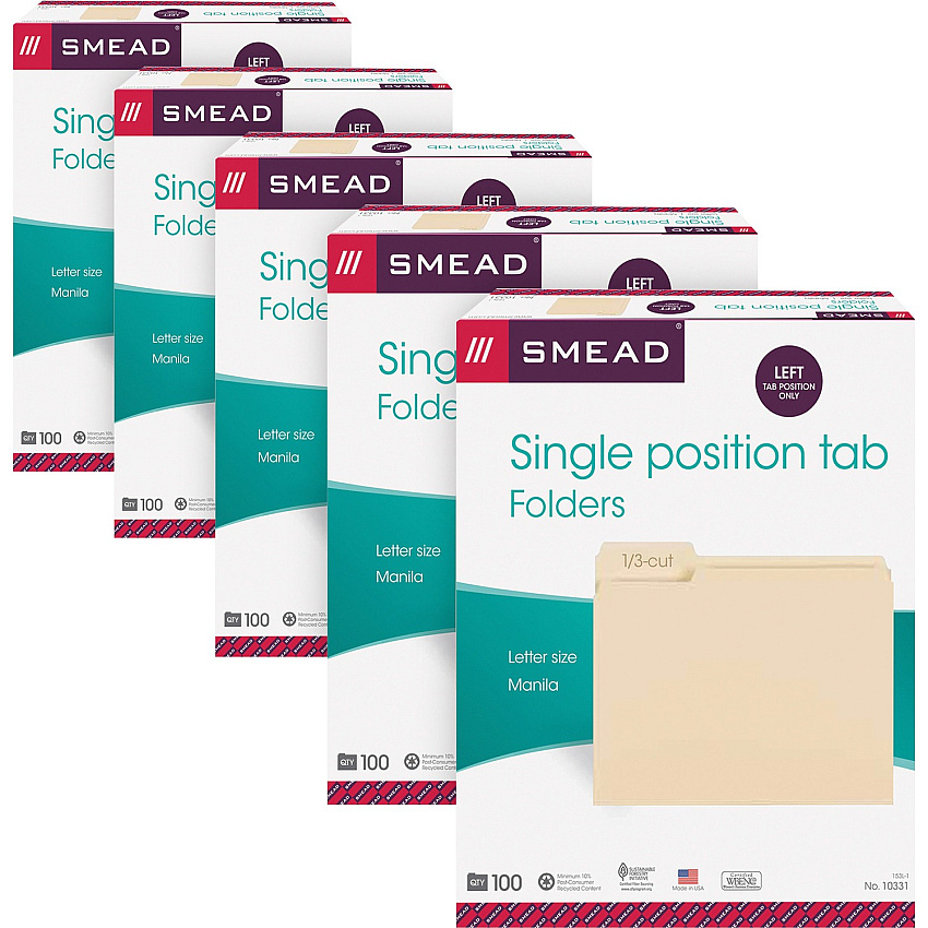 Smead 1/3 Tab Cut Letter Recycled Top Tab File Folder (SMD10331CT)