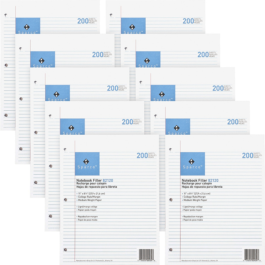 Sparco Notebook Filler Paper - Letter (SPR82120BD)