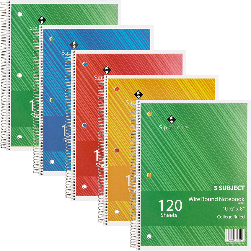 Sparco Wire Bound College Ruled Notebook (SPR83254BD)