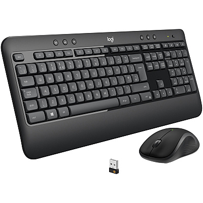 Logitech MK540 Advanced Wireless Keyboard and Mouse Combo for Windows, 2.4 GHz Unifying USB-Receiver, Multimedia Hotkeys, 3-Year Battery Life, for PC, Laptop (LOG920008671)
