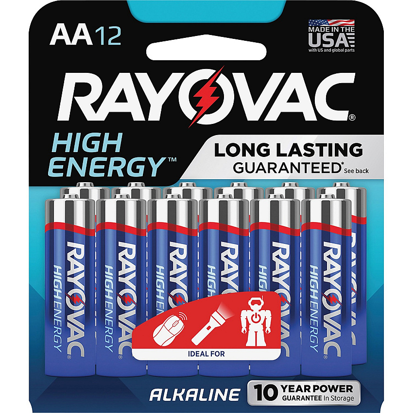 Rayovac High Energy Alkaline AA Battery 12-Packs (RAY81512KCT)