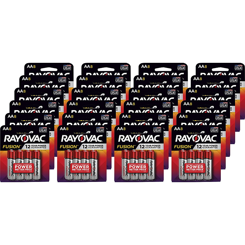 Rayovac Fusion Advanced Alkaline AA Battery 8-Packs (RAY8158TFUSKCT)