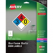 Avery 8"x8" Removable Label Safety Signs (61513)
