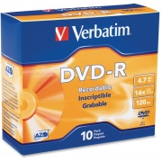 Verbatim AZO DVD-R 4.7GB 16X with Branded Surface - 10pk Slim Case (95099)