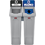 Rubbermaid Commercial Slim Jim Recycling Station - 2-Stream (RCP2007914)
