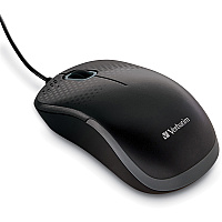 Verbatim Silent Corded Optical Mouse - Black (99790)
