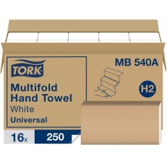 TORK Multifold Hand Towel, White, H2, Universal, 3-Panel (MB540A)