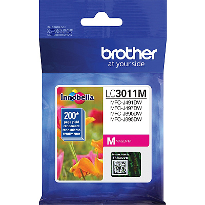 Brother LC3011M Original Standard Yield Inkjet Ink Cartridge - Single Pack - Magenta - 1 Each