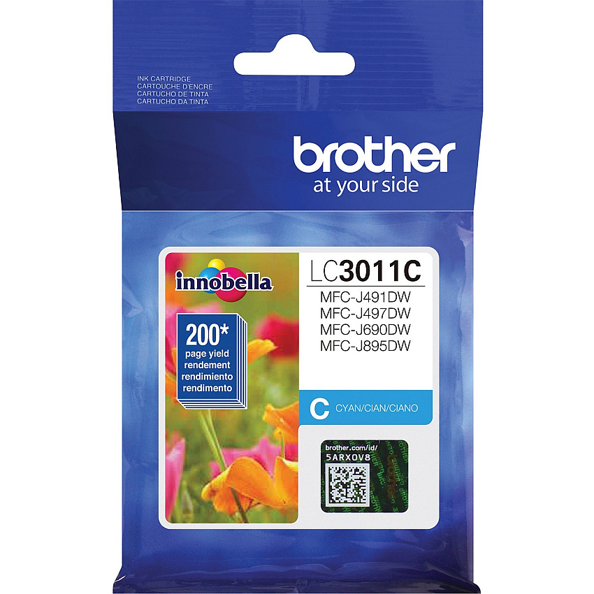 Brother LC3011C Original Standard Yield Inkjet Ink Cartridge - Single Pack - Cyan - 1 Each