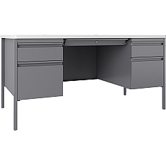 Lorell Fortress Series Double-Pedestal Teachers Desk (LLR66942)