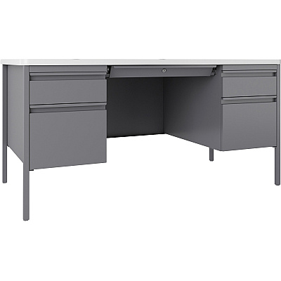 Lorell Fortress Series Double-Pedestal Teachers Desk (LLR66942)