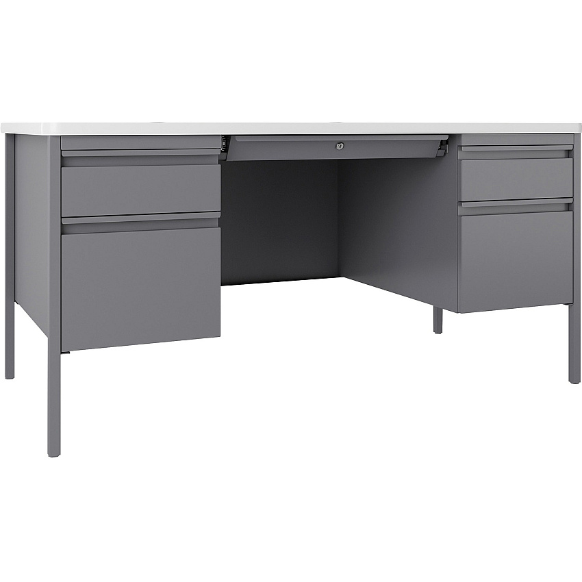 Lorell Fortress Series Double-Pedestal Teachers Desk (LLR66942)