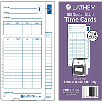 Lathem Model 400E Double Sided Time Cards (LTHE14100)