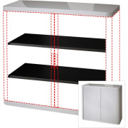 Paperflow easyOffice 41" Gray Storage Cabinet Top, Back, Base and Shelves (366014192352)