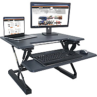 Victor High Rise Height Adjustable Standing Desk with Keyboard Tray (31" , Gray) (VCTDCX710G)