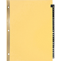 Business Source A-Z Black Leather Tab Index Dividers (BSN01181)