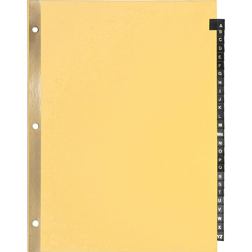 Business Source A-Z Black Leather Tab Index Dividers (BSN01181)