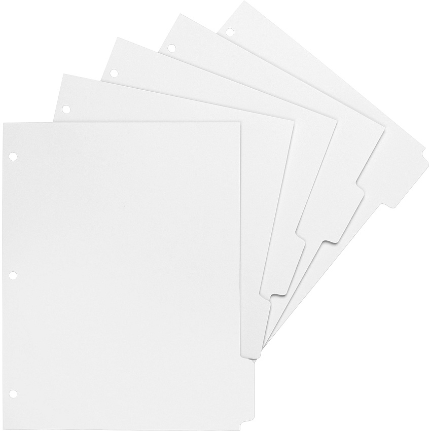 Business Source White Tab Double-reverse Print-on Index (BSN02077)