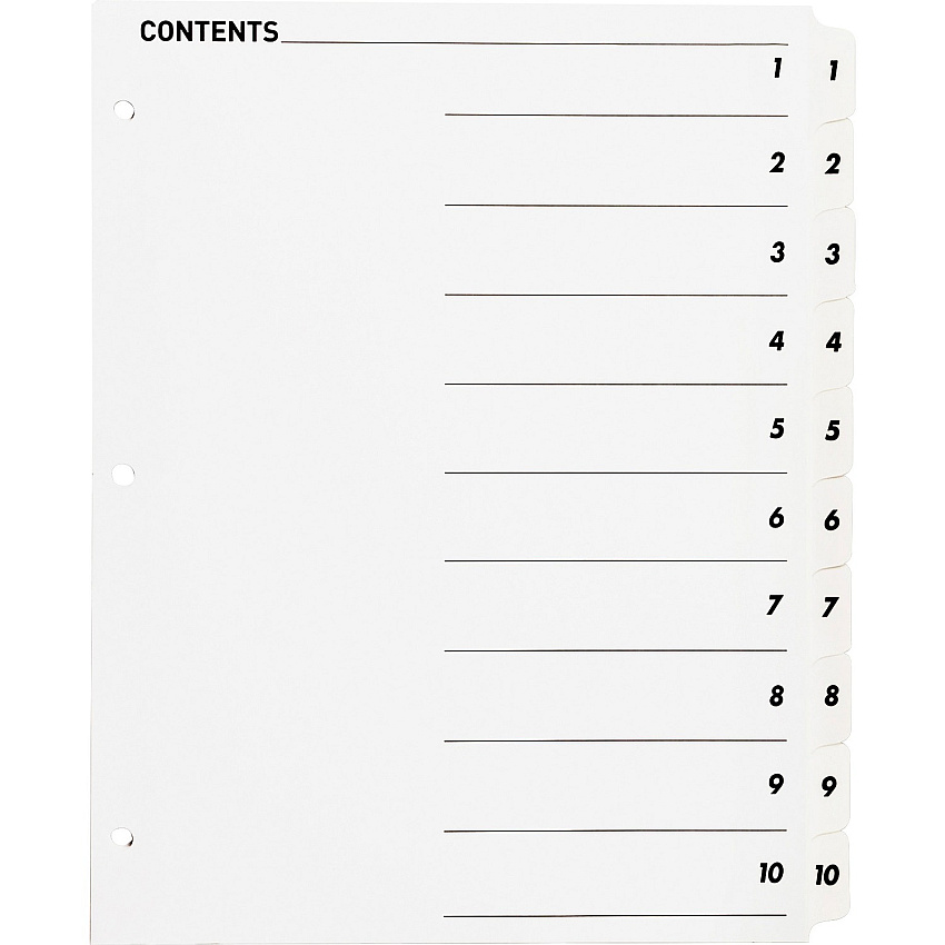 Business Source Table of Content Quick Index Dividers (BSN05854)